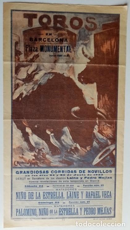 Collectionnisme d'affiches: Plaza Toros Monumental 1933 - Ni&ntilde;o de la Estrella - Laine - Rafael Vega - Palomino - Pedro Mej&iacute;as