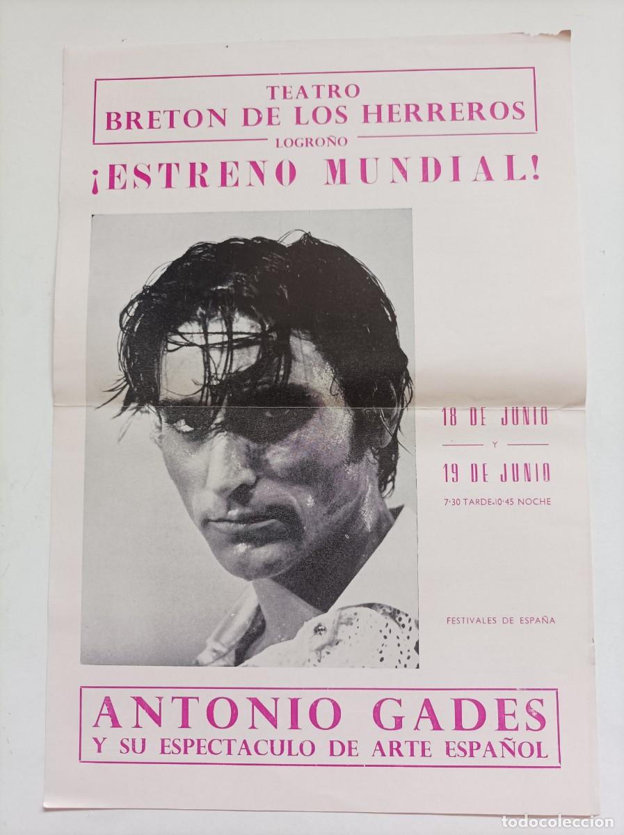 Coleccionismo de carteles: Cartel. Antonio Gades anunciando un espect&aacute;culo en el Teatro Bret&oacute;n de los Herreros de Logro&ntilde;o, 1966