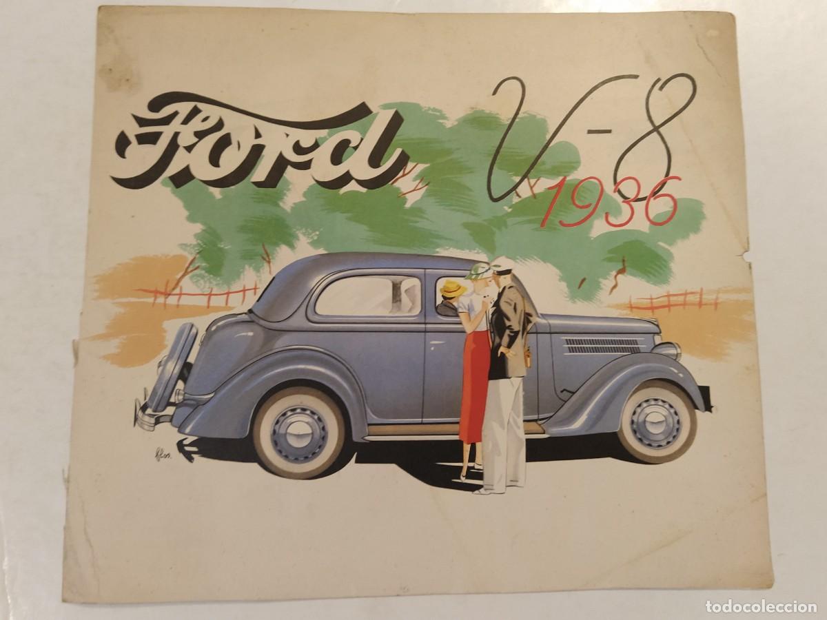 Coleccionismo de carteles: COCHES FORD V-8 1936 - CARTEL ANTIGUO -VER FOTOS