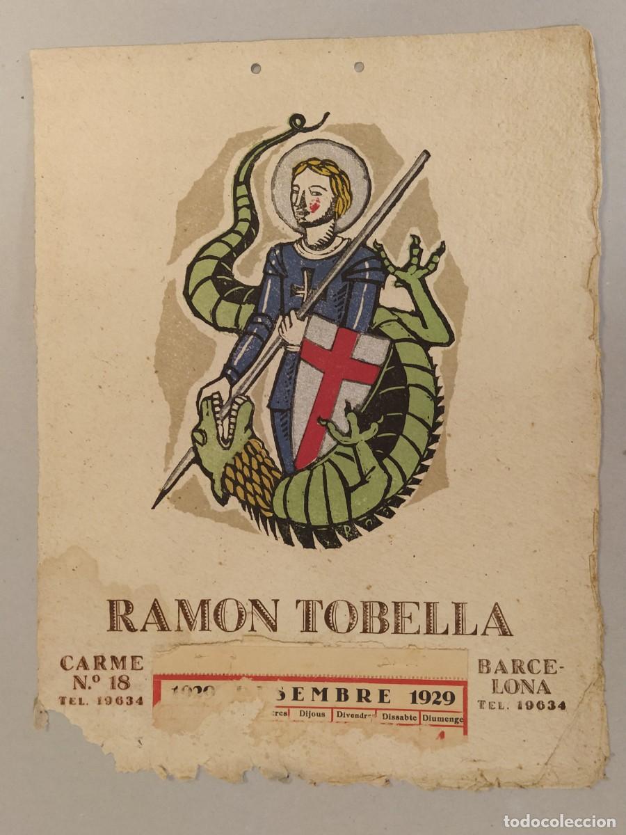 Coleccionismo de carteles: SANT JORDI - RAMON TOBELLA - BARCELONA - A&Ntilde;O 1929 - CARTEL ANTIGUO -VER FOTOS