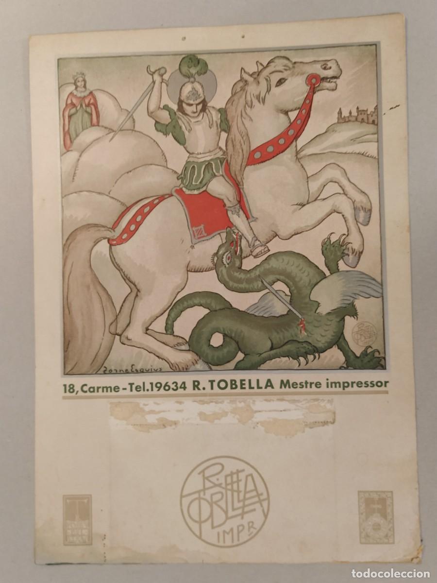 Coleccionismo de carteles: SANT JORDI - TORRE ESQUIUS - RAMON TOBELLA - BARCELONA - CARTEL ANTIGUO -VER FOTOS