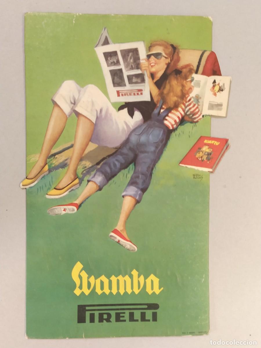 Coleccionismo de carteles: WAMBA PIRELLI - DISPLAY CARTEL ANTIGUO - SEIX Y BARRAL - TROQUELADO PUBLICIDAD -VER FOTOS