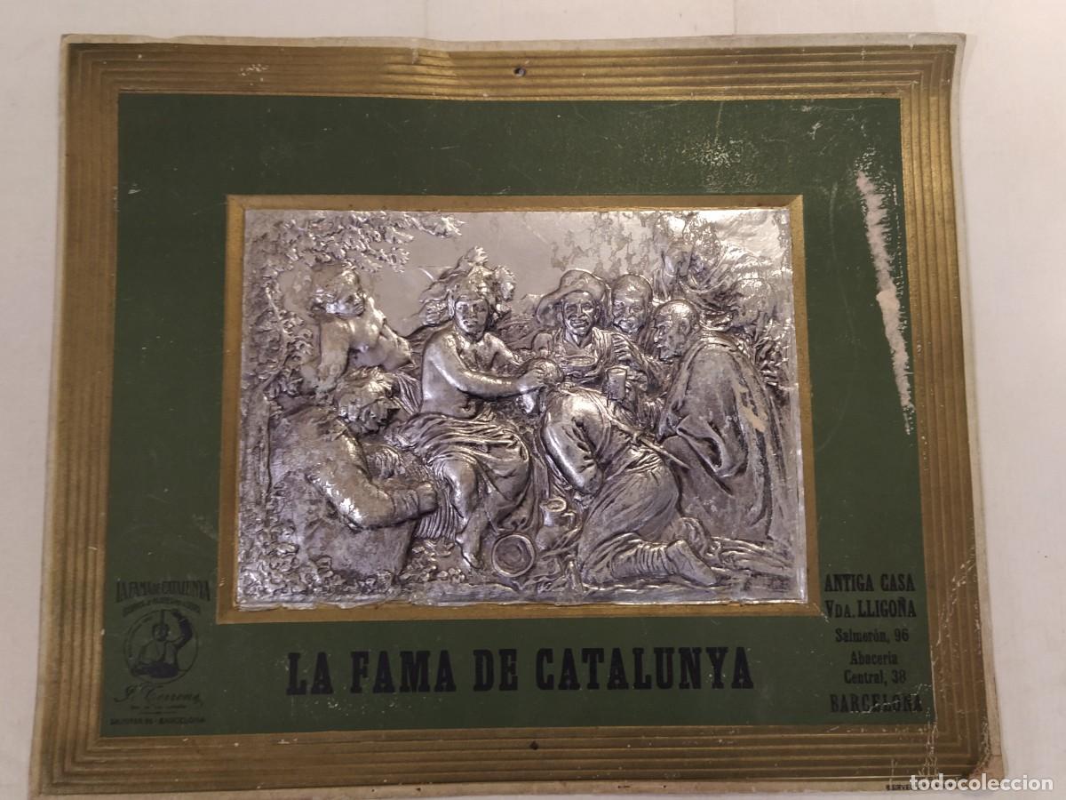 Coleccionismo de carteles: LA FAMA DE CATALUNYA - PASTAS PARA SOPA - BARCELONA - CARTEL ANTIGUO CON RELIEVE - PUBLICIDAD
