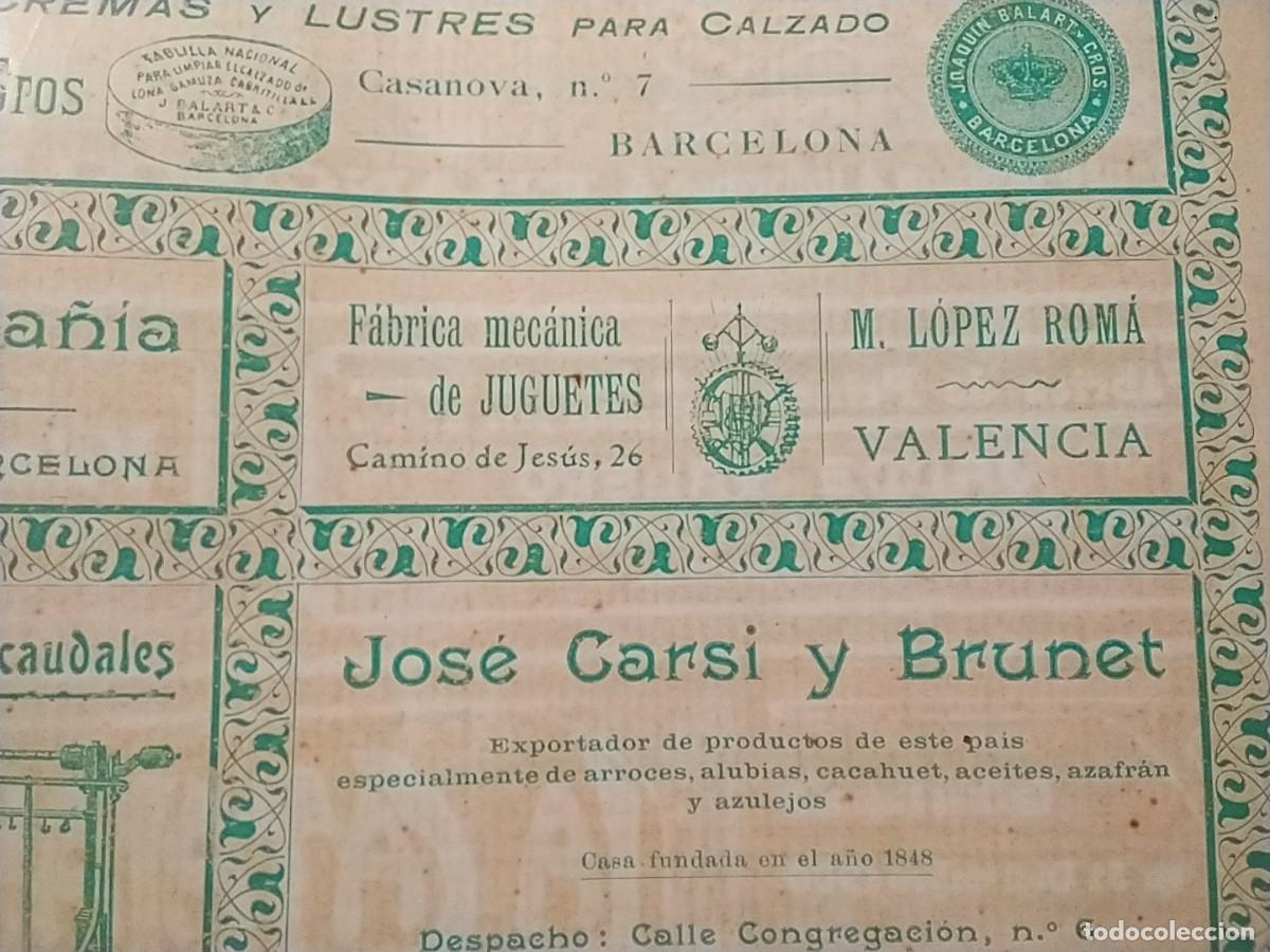 Coleccionismo de carteles: FABRICA MECANICA DE JUGUETES M. LOPEZ ROMA VALENCIA HOJA REVISTAB A&Ntilde;O 1902