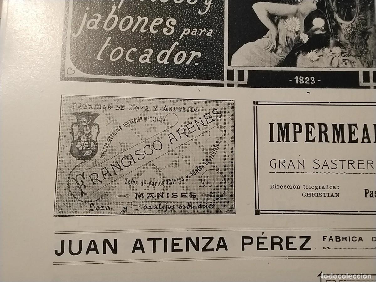 Coleccionismo de carteles: FABRICA DE LOZA Y AZULEJOS FRANCISCO ARENES MANISES HOJA REVISTA A&Ntilde;O 1902