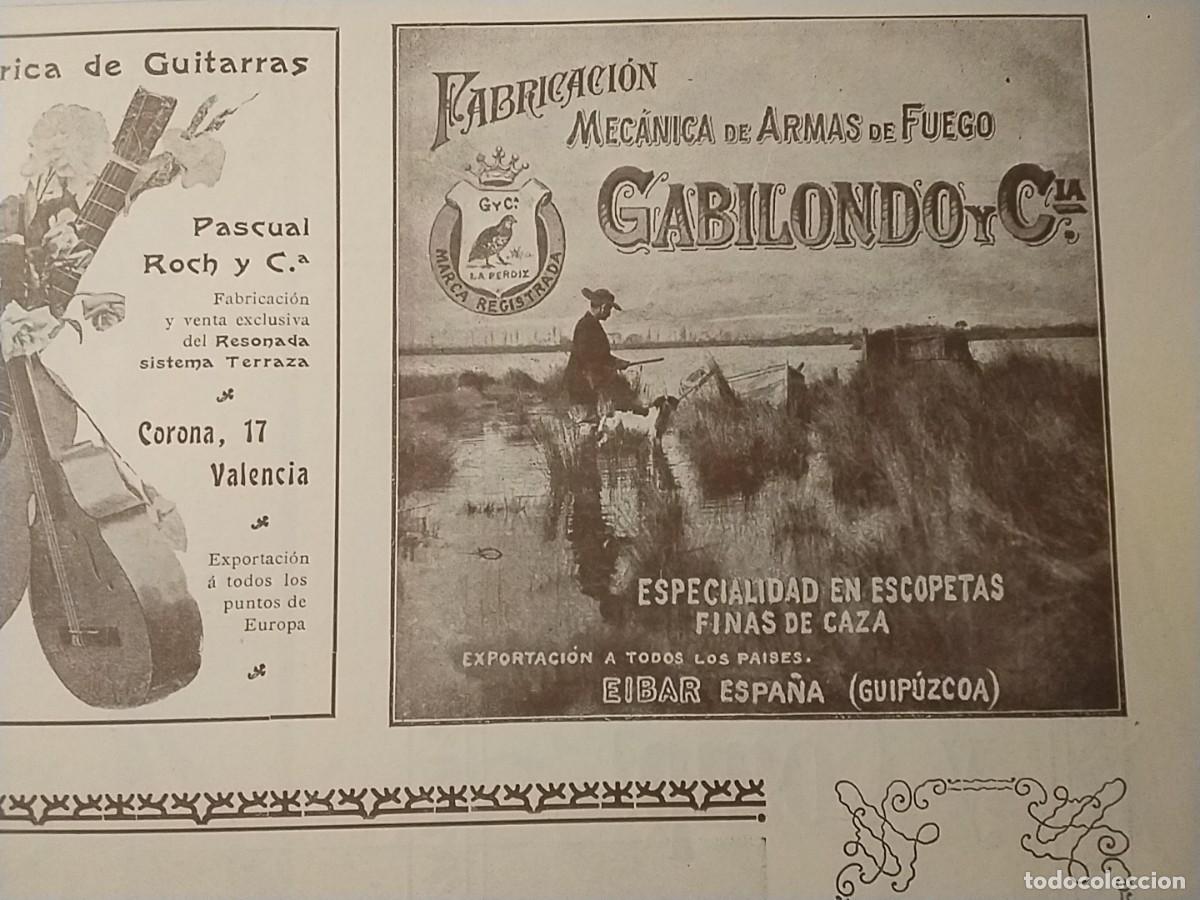 Coleccionismo de carteles: FABRICA MECANICA DE ARMAS DE FUEGO GABILONDO ESCOPETAS FINAS EIBAR HOJA REVISTA A&Ntilde;O 1902