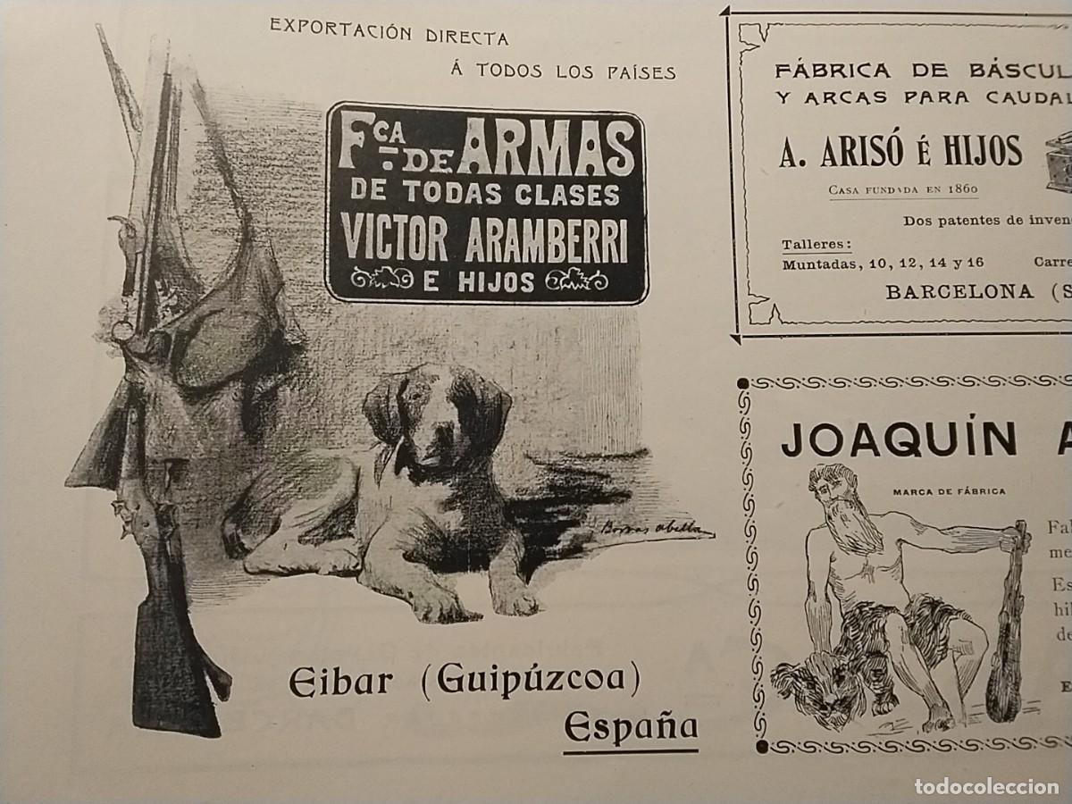 Coleccionismo de carteles: FABRICA DE ARMAS DE TODAS CLASES VICTOR ARAMBERRI E HIJOS EIBAR GUIPUZCOA HOJA REVISTA A&Ntilde;O 1902