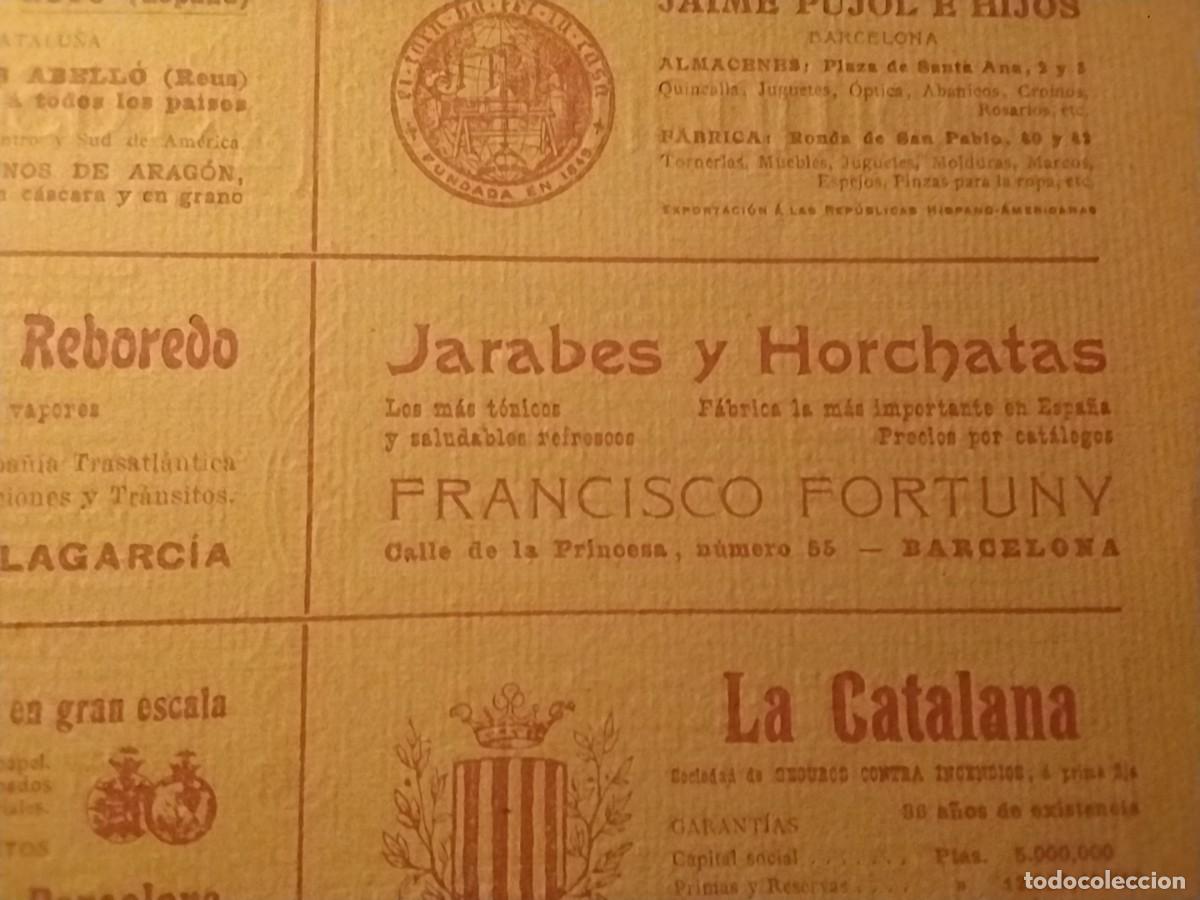 Coleccionismo de carteles: FABRICA DE JARABES Y HORCHATAS FRANCISCO FORTUNY BARCELONA HOJA REVISTA A&Ntilde;O 1902