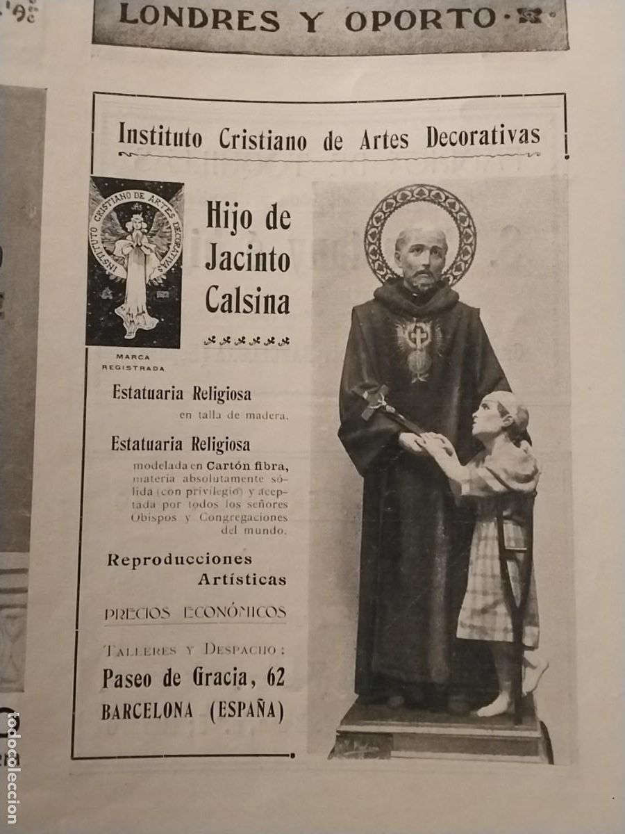 Coleccionismo de carteles: INSTITUTO CRISTIANO DE ARTES DECORATIVAS HIJO DE JACINTO CALSINA BARCELONA HOJA REVISTA A&Ntilde;O 1903