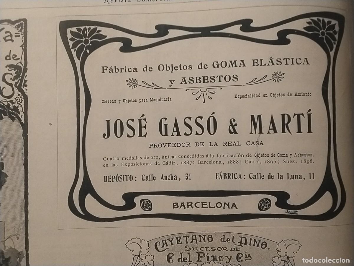 Coleccionismo de carteles: FABRICA OBJETOS DE GOMA ELASTICA Y ASBESTOS DE JOSE GASSO & MARTI BARCELONA HOJA REVISTA A&Ntilde;O 1903