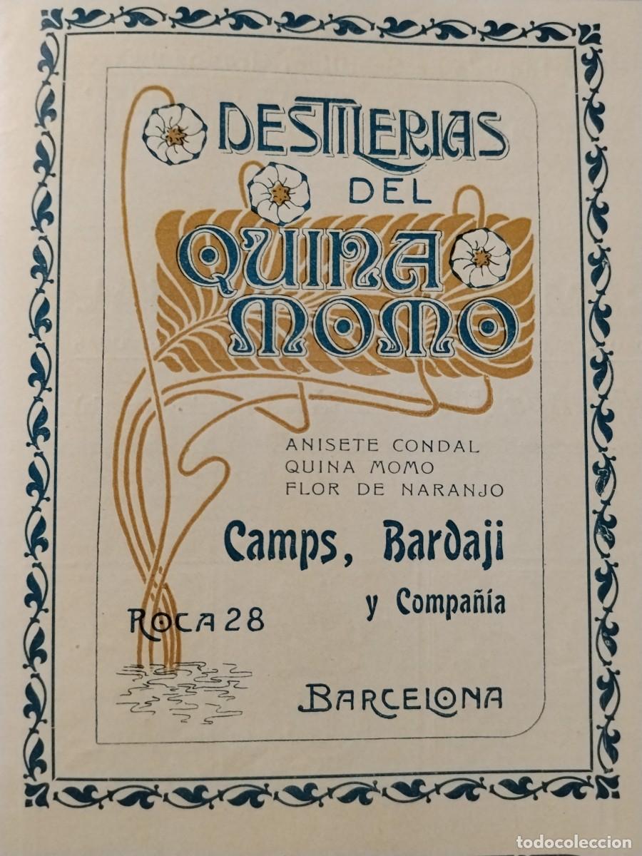 Coleccionismo de carteles: DESTILERIAS DEL QUINA MOMO CAMPS BARDAJI ANISETE CONDAL FLOR NARANJO BARCELONA HOJA REVISTA A&Ntilde;O 1903