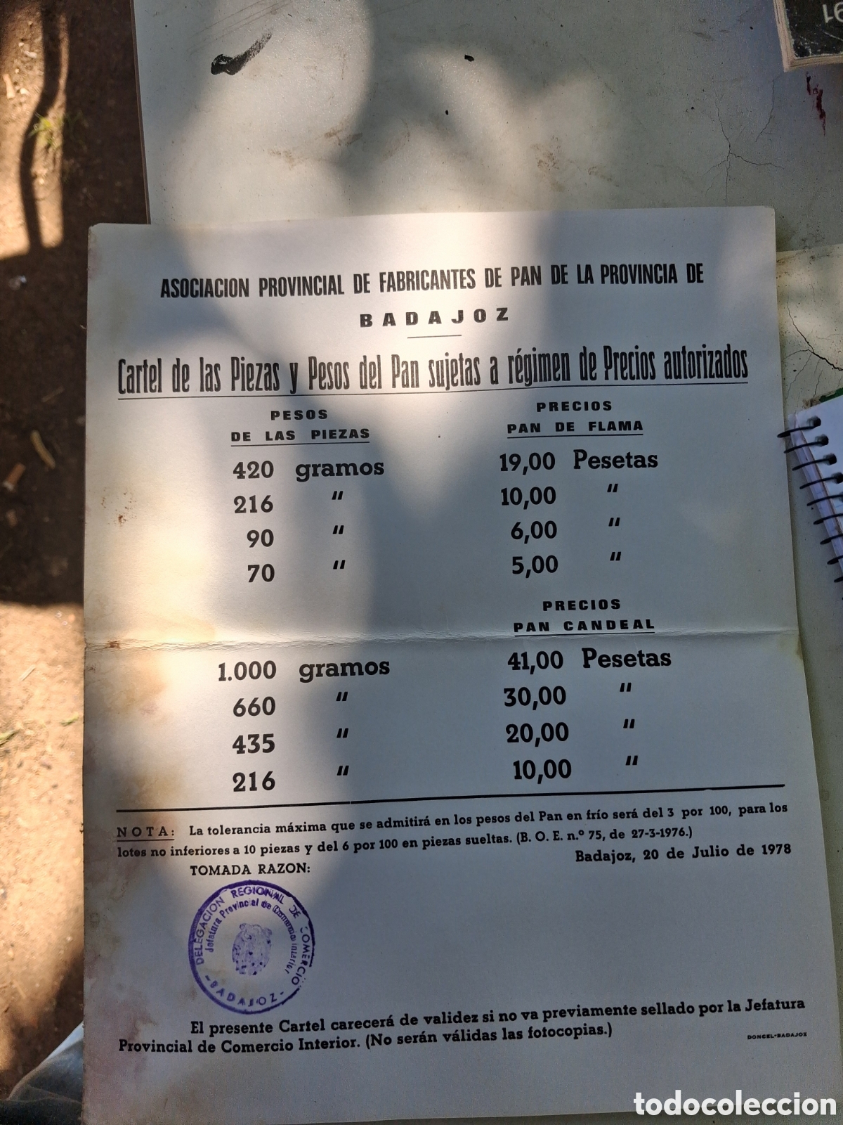 Coleccionismo de carteles: CARTEL OFICIAL DE LA ASOCIACI&Oacute;N DE FABRICANTES DE PAN DE LA PROVINCIA DE BADAJOZ