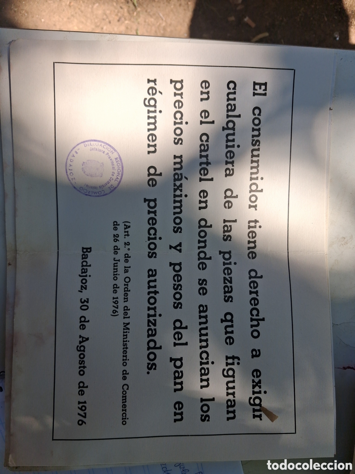 Coleccionismo de carteles: CARTEL DONDE SE ANUNCIA LOS PRECIOS DEL PAN