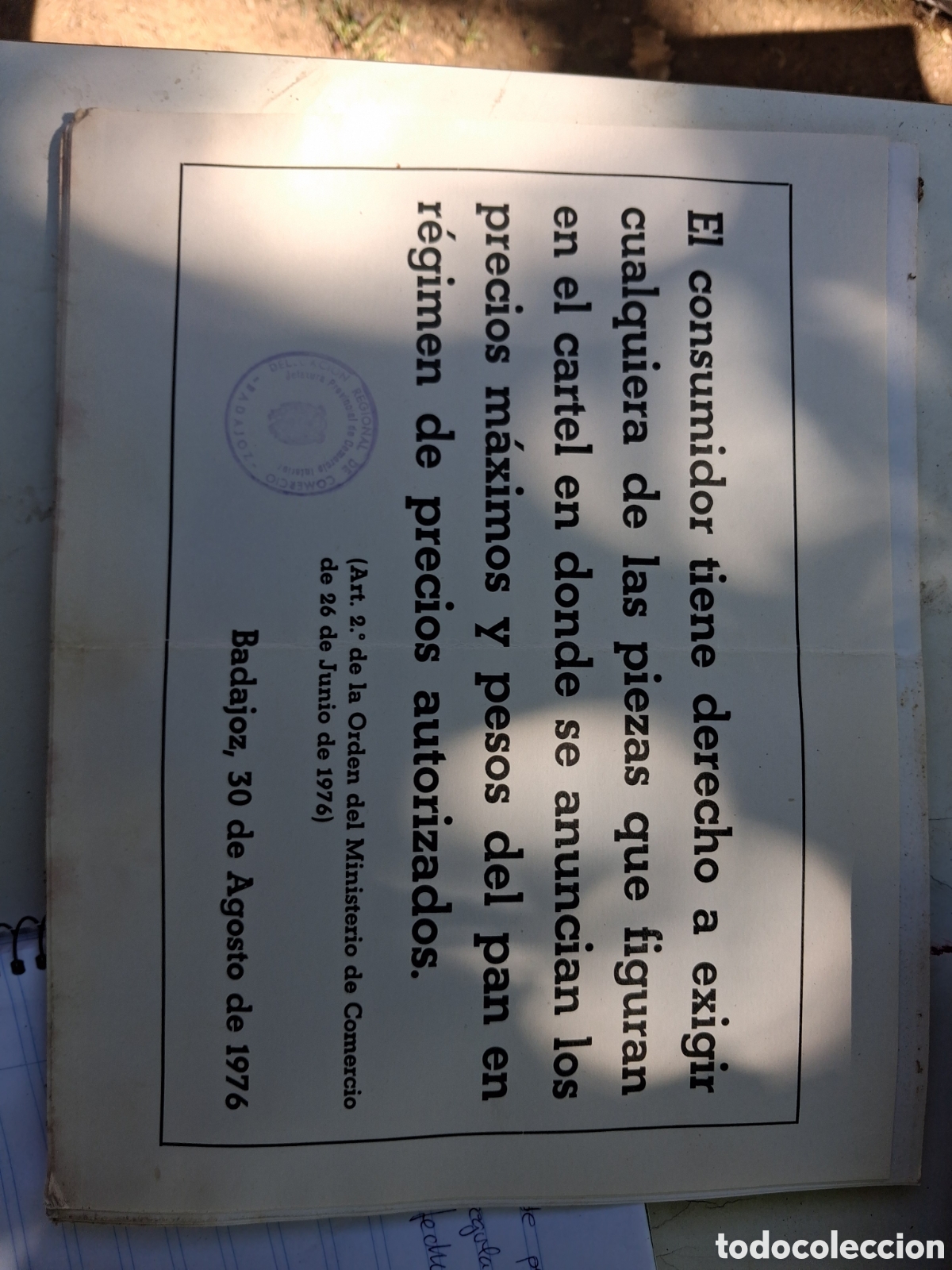 Coleccionismo de carteles: CARTEL OFICIAL DONDE SE ANUNCIA LOS PRECIOS DEL PAN