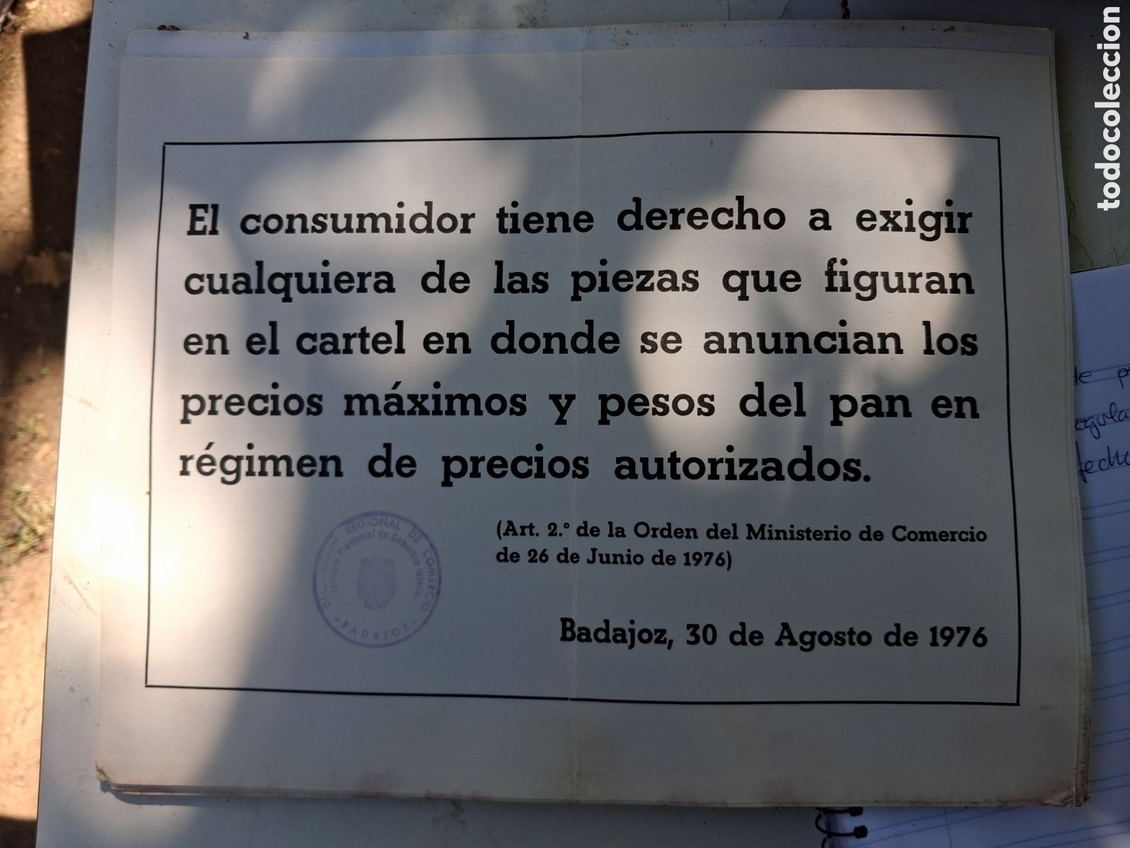 Coleccionismo de carteles: CARTEL OFICIAL DONDE SE ANUNCIA LOS PRECIOS DEL PAN