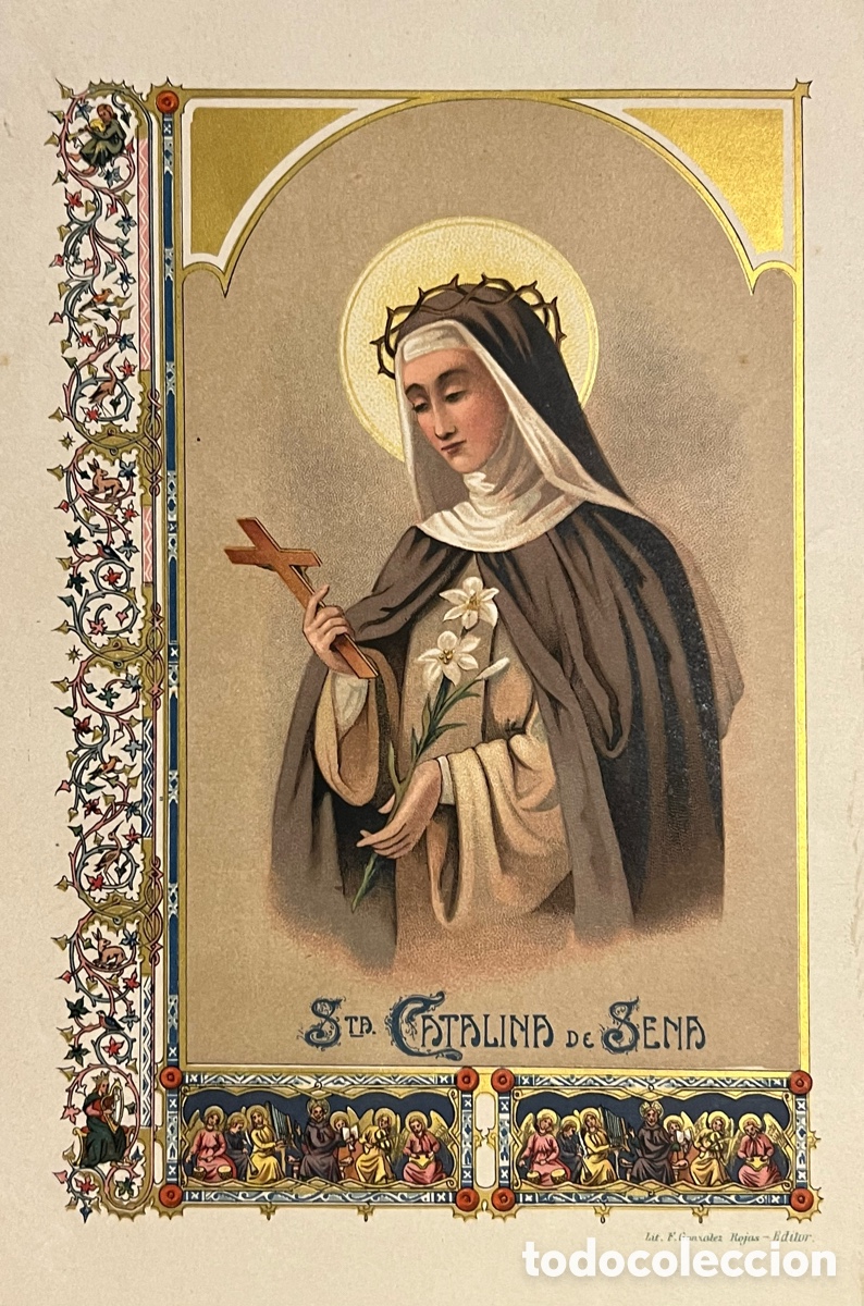 Collectionnisme d'affiches: SANTA CATALINA DE SENA. Lit., Felipe Gonzalez Rojas (h.1900?) Med&iacute;das: 19 x 29 cm.,