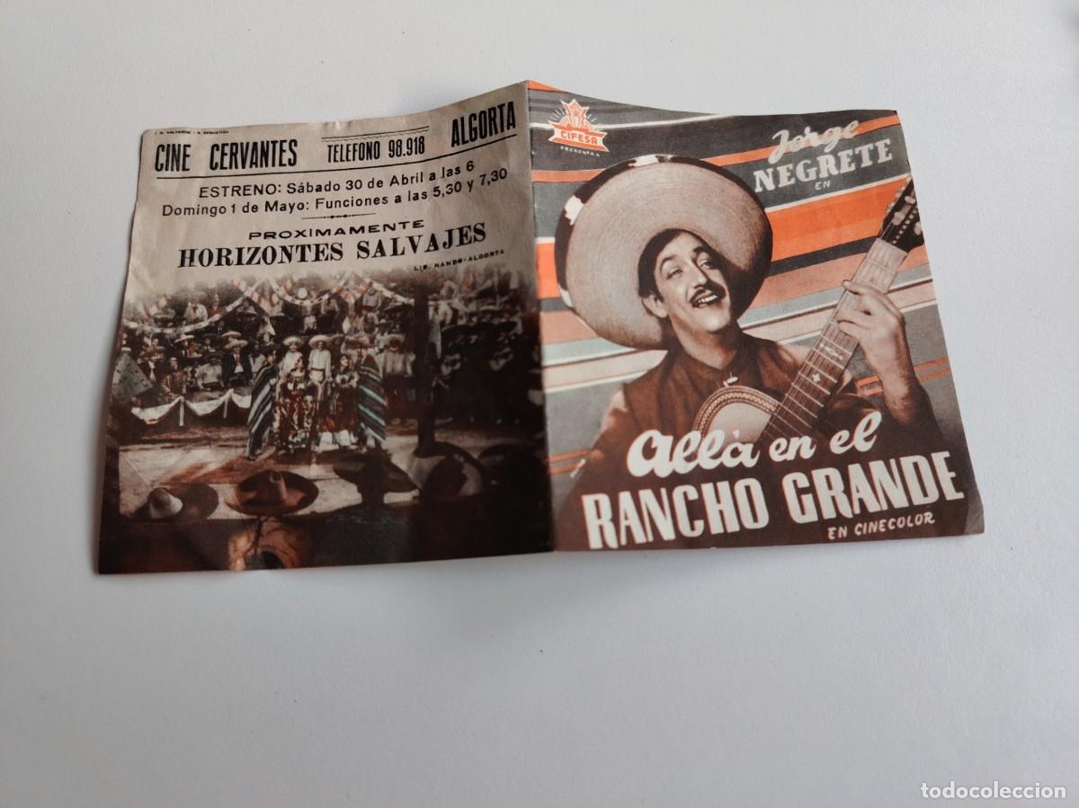 Coleccionismo de carteles: Programa de Mano Cine Cervantes Algorta - &iexcl;All&aacute; en el Rancho Grande! (Jorge Negrete) Vintage