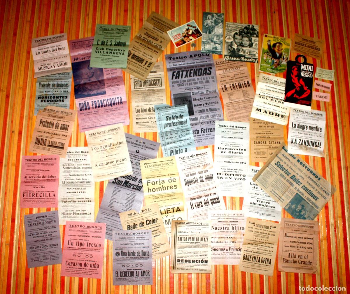 Collectionnisme d'affiches: COLECCI&Oacute;N TEATRO BOSQUE, APOLO Y ARTESANO. PROGRAMAS, CARTELES, ENTRADAS 1940, 41, 42 Y 43.VER FOTOS
