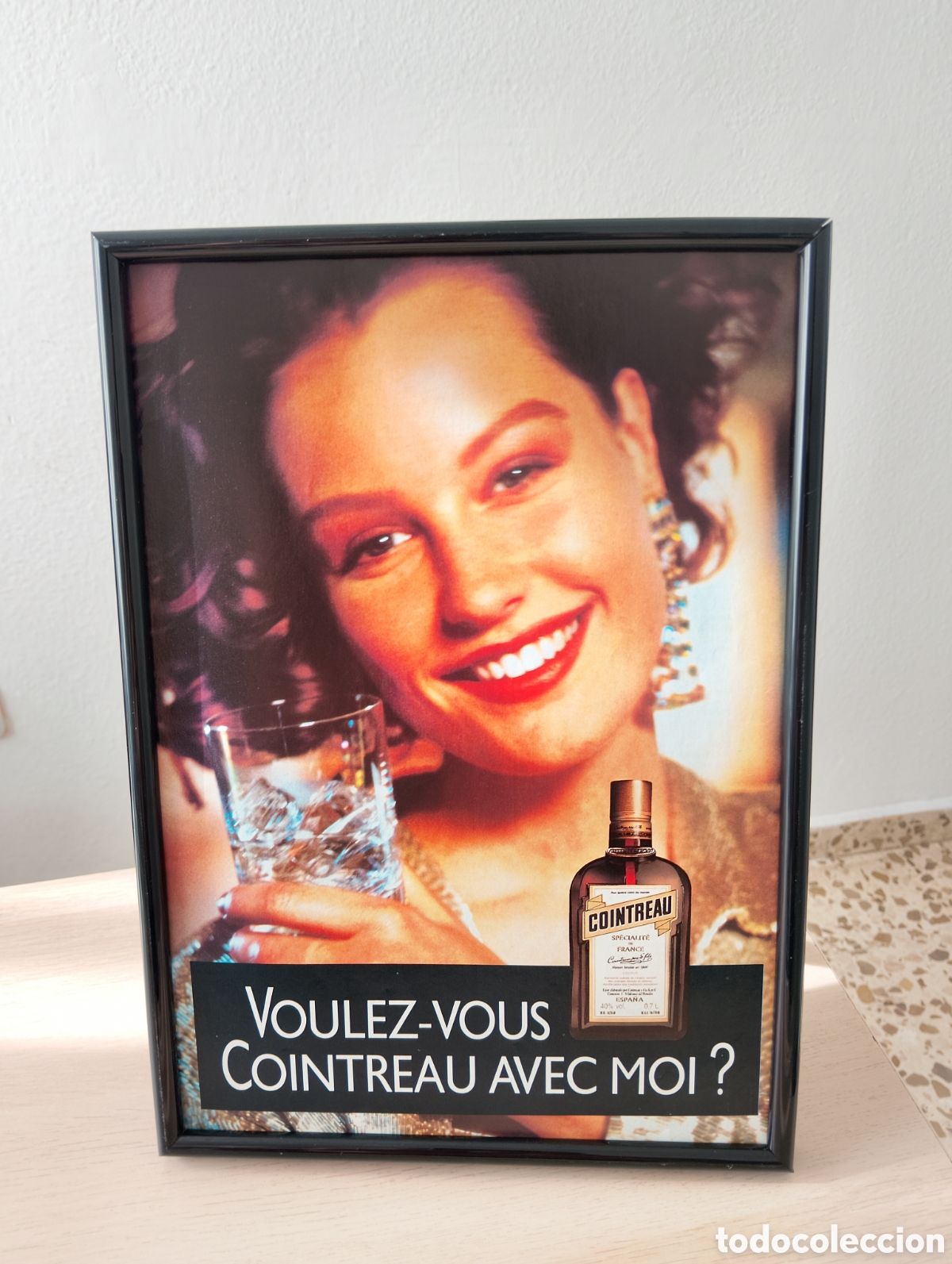 Coleccionismo de carteles: Cointreau licor Anuncio original vintage enmarcado