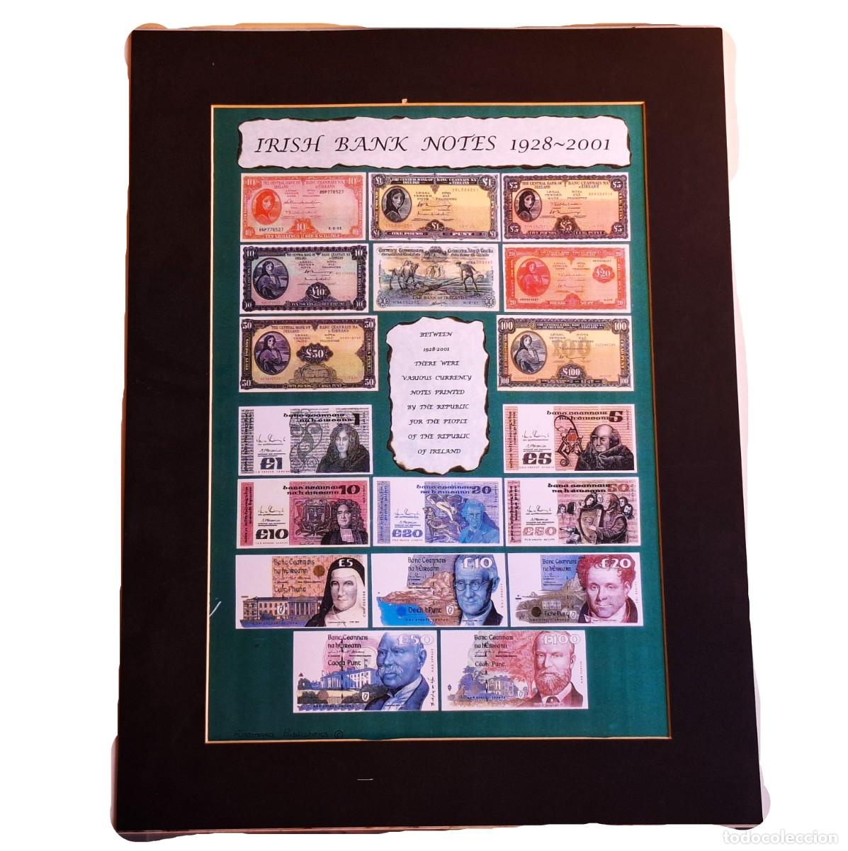 Collectionnisme d'affiches: LAMINA DECORATIVA IRISH BANK NOTES 1928-2001 - 50 X 30.CM