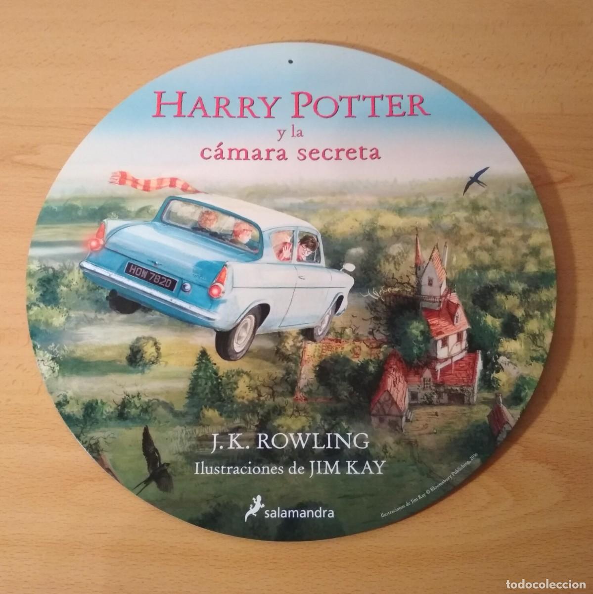 Collectionnisme d'affiches: Cart&oacute;n publicitario circular Harry Potter y la c&aacute;mara secreta. Editorial Salamandra.