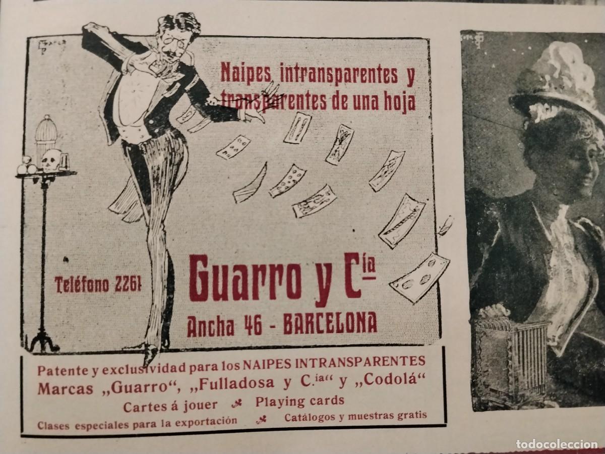 Sammeln von Plakaten: NAIPES INTRANSPARENTES Y TRANSPARENTES DE UNA HOJA GUARRO Y CIA BARCELONA FULLADOSA CODOLA AN̈O 1906