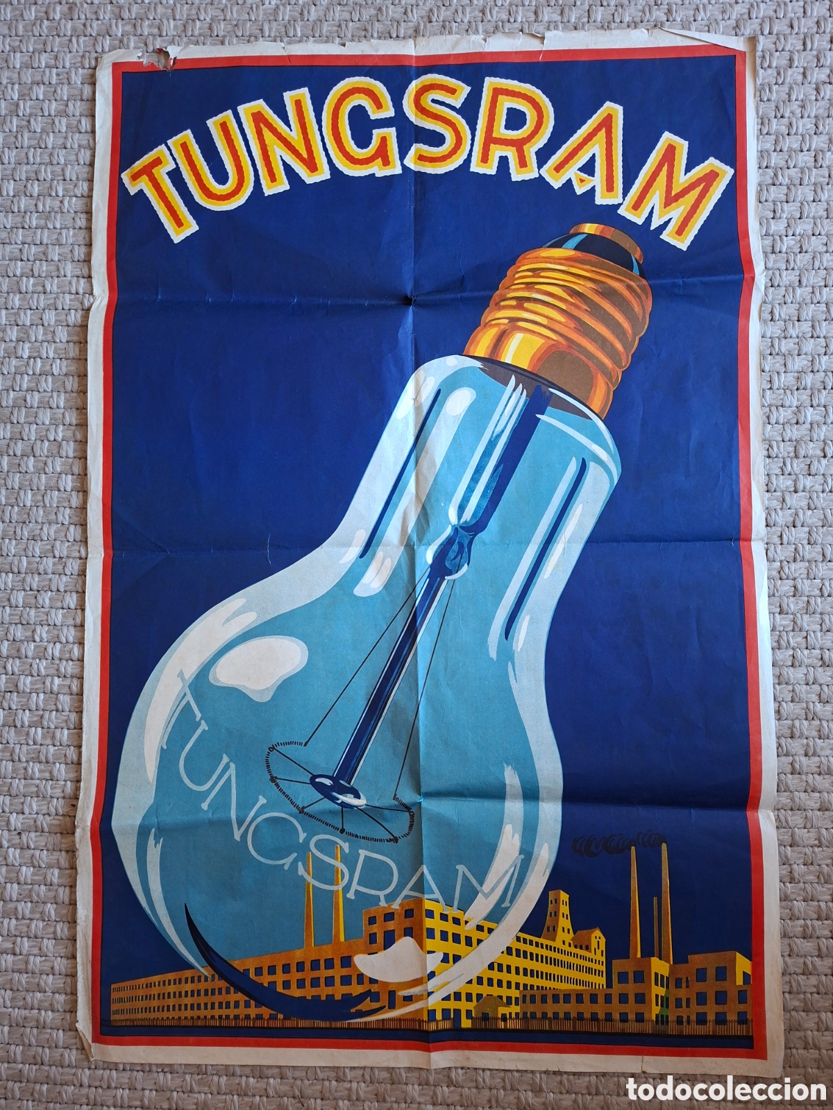 Coleccionismo de carteles: Cartel de Tungsram de bombillas de gas Kripton