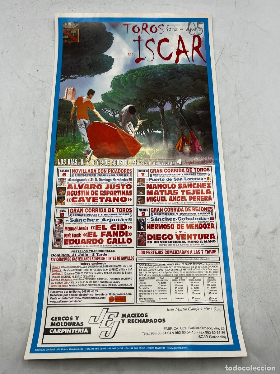 Coleccionismo de carteles: CARTEL DE TOROS. PLAZA TOROS EN &Iacute;SCAR. GANADER&Iacute;A D. DOMINGO HERN&Aacute;NDEZ. CAYETANO. EL CID. 2005.
