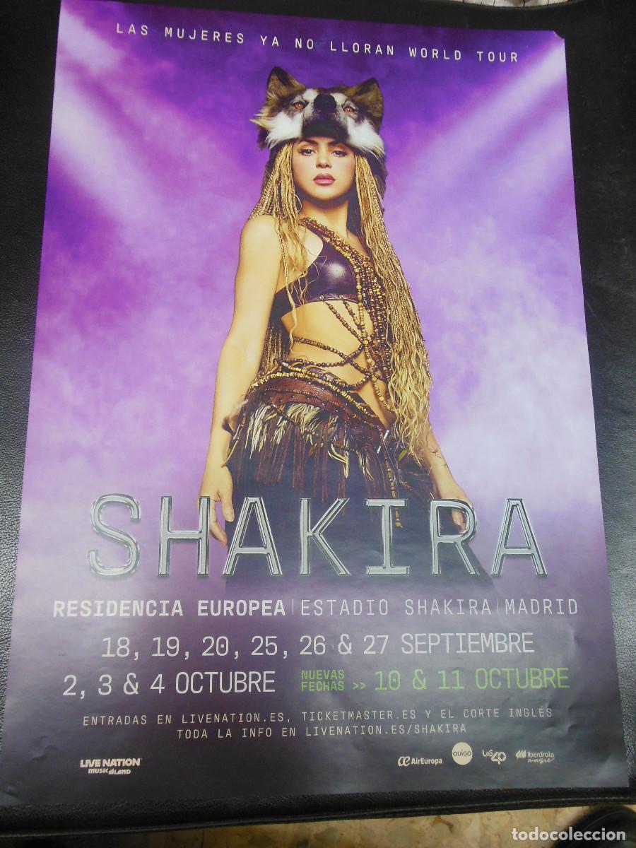 Poster collecting: CARTEL DE SHAKIRA LAS MUJERES YA NO LLORAN WORLD TOUR MADRID ESTADIO 2026 POSTER MUSICA