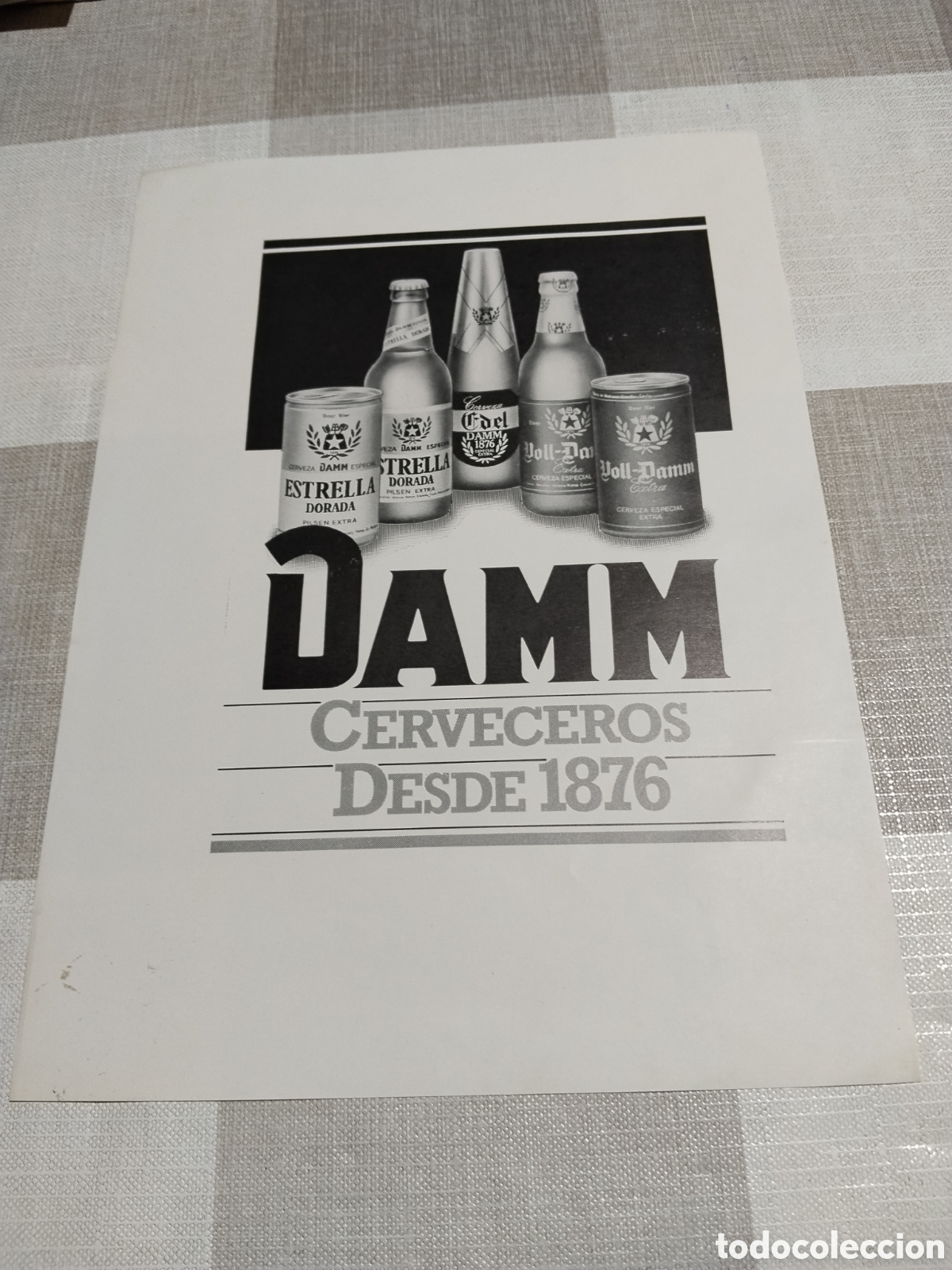 Coleccionismo de carteles: Cartel DAMM Cerveceros desde 1876 publicidad clich&eacute;