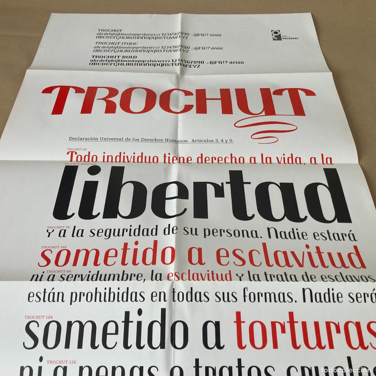 Coleccionismo de carteles: CARTEL TIPOGR&Aacute;FICO TIPOGRAF&Iacute;A TROCHUT DECLARACI&Oacute;N UNIVERSAL DERECHOS HUMANOS