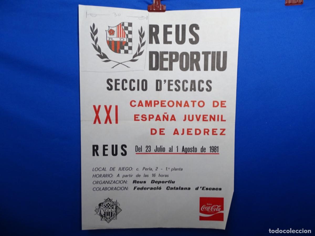 Coleccionismo de carteles: CARTEL AJEDREZ REUS DEPORTIU 1981.