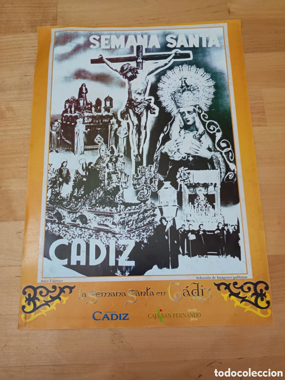 Coleccionismo de carteles: LAMINA LA SEMANA SANTA EN C&Aacute;DIZ - CADIZ INFORMACION Y CAJA SAN FERNANDO