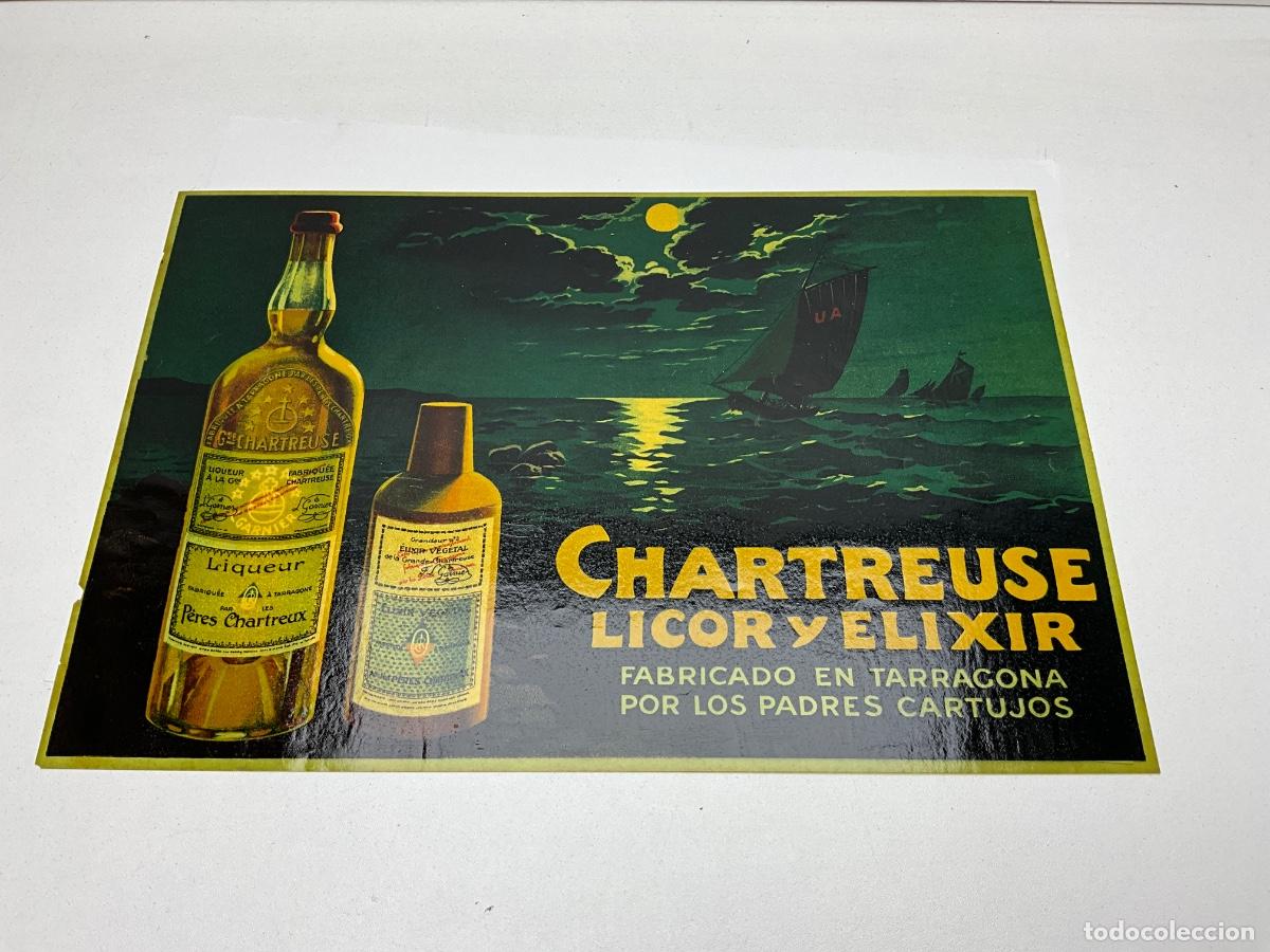 Coleccionismo de carteles: ANTIGUA PUBLICIDAD CHARTREUSE ORIGINAL - PAPEL DE ARROZ PARA PEGAR EN CRISTAL - TIPO PEGATINA -REF 1