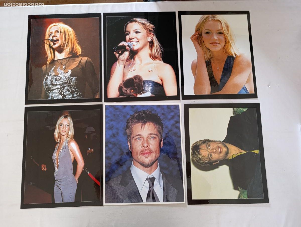 Coleccionismo de carteles: LOTE 6 LAMINAS PLASTIFICADAS: BRITNEY SPEARS, BRAD PITT - 30 X 24 (AL)