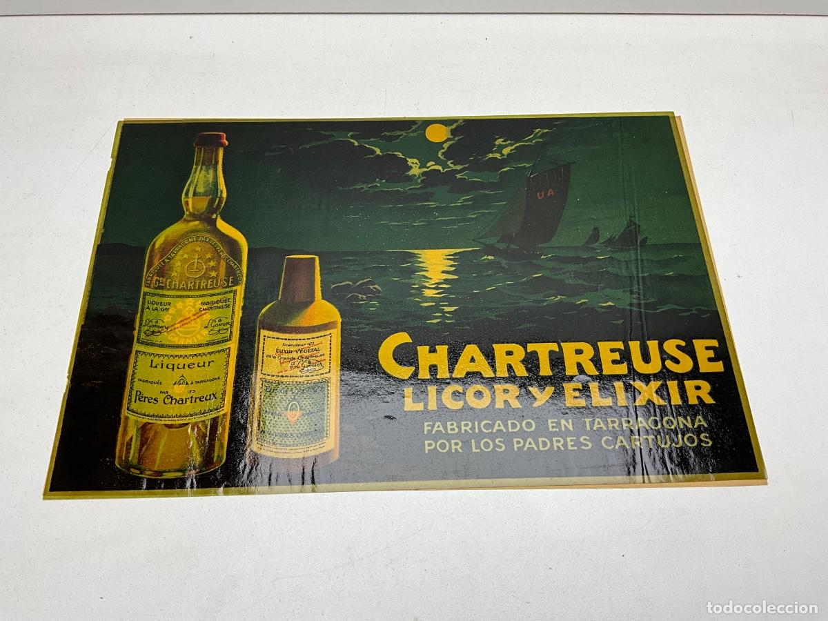 Coleccionismo de carteles: ANTIGUA PUBLICIDAD CHARTREUSE ORIGINAL - PAPEL DE ARROZ PARA PEGAR EN CRISTAL - TIPO PEGATINA -REF 2