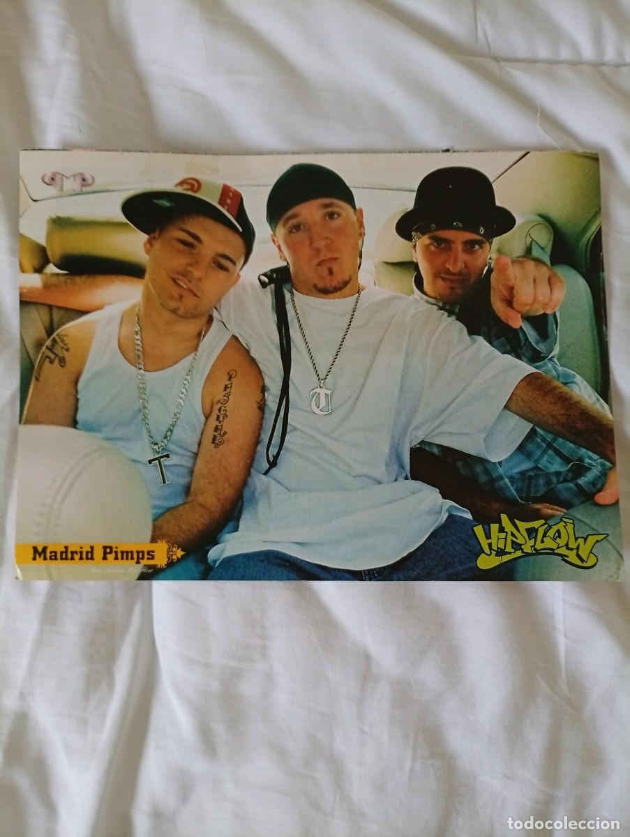 Coleccionismo de carteles: P&oacute;ster promocional del grupo Madrid Pimps de la revista Hipflow con la imagen de los integrantes. -