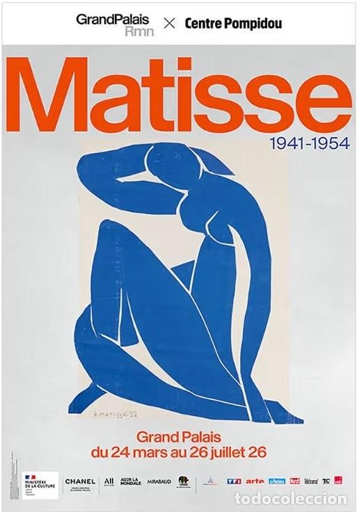 Coleccionismo de carteles: Cartel original Henri Matisse &ndash; Blue Nude II &ndash; Grand Palais Par&iacute;s 2026