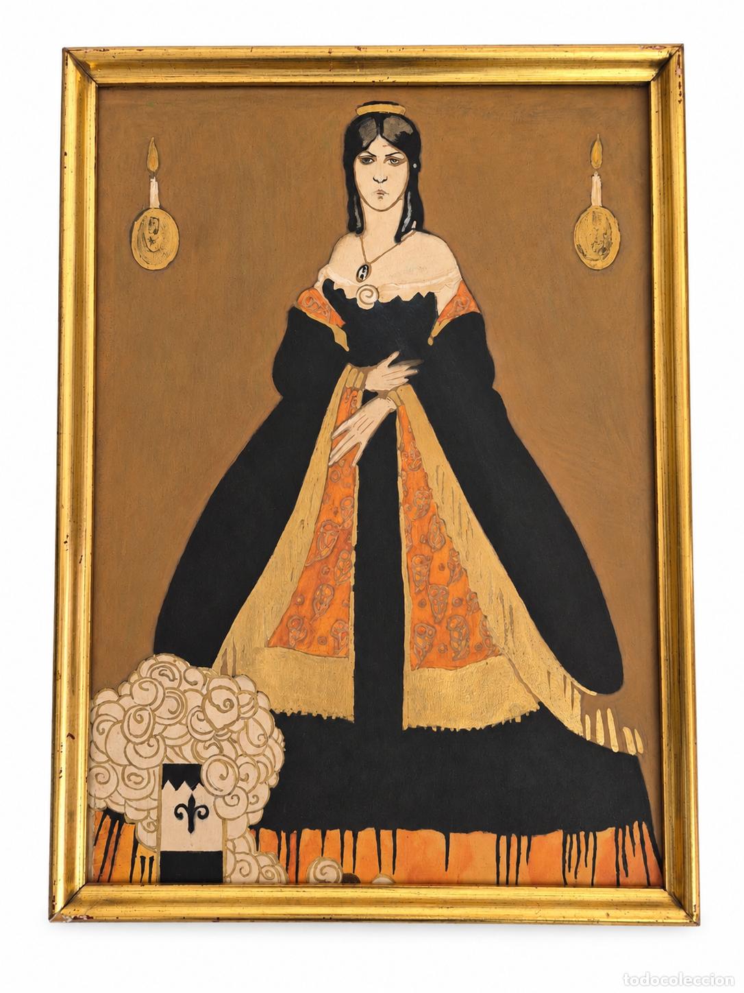 Coleccionismo de carteles: Famoso Cartel Teatral Dibujado y Pintado Estilo Art D&eacute;co - Actriz Catalina B&aacute;rcena - Rafael Penagos