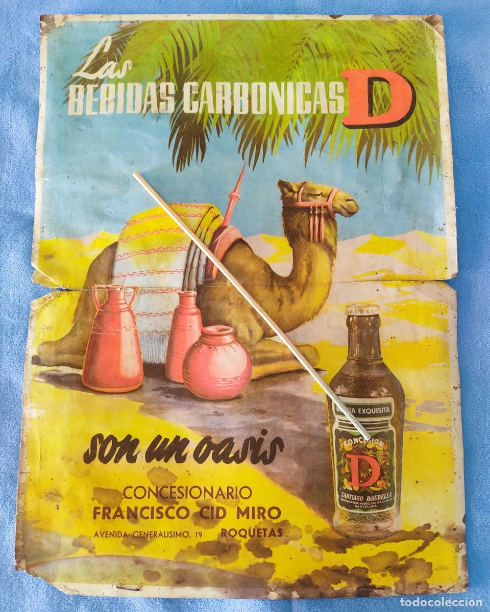 Coleccionismo de carteles: ANTIGUO CARTEL DE PROPAGANDA DE BEBIDAS CARBONICAS D FRANCISCO CID MIRO ROQUETAS TARRAGONA
