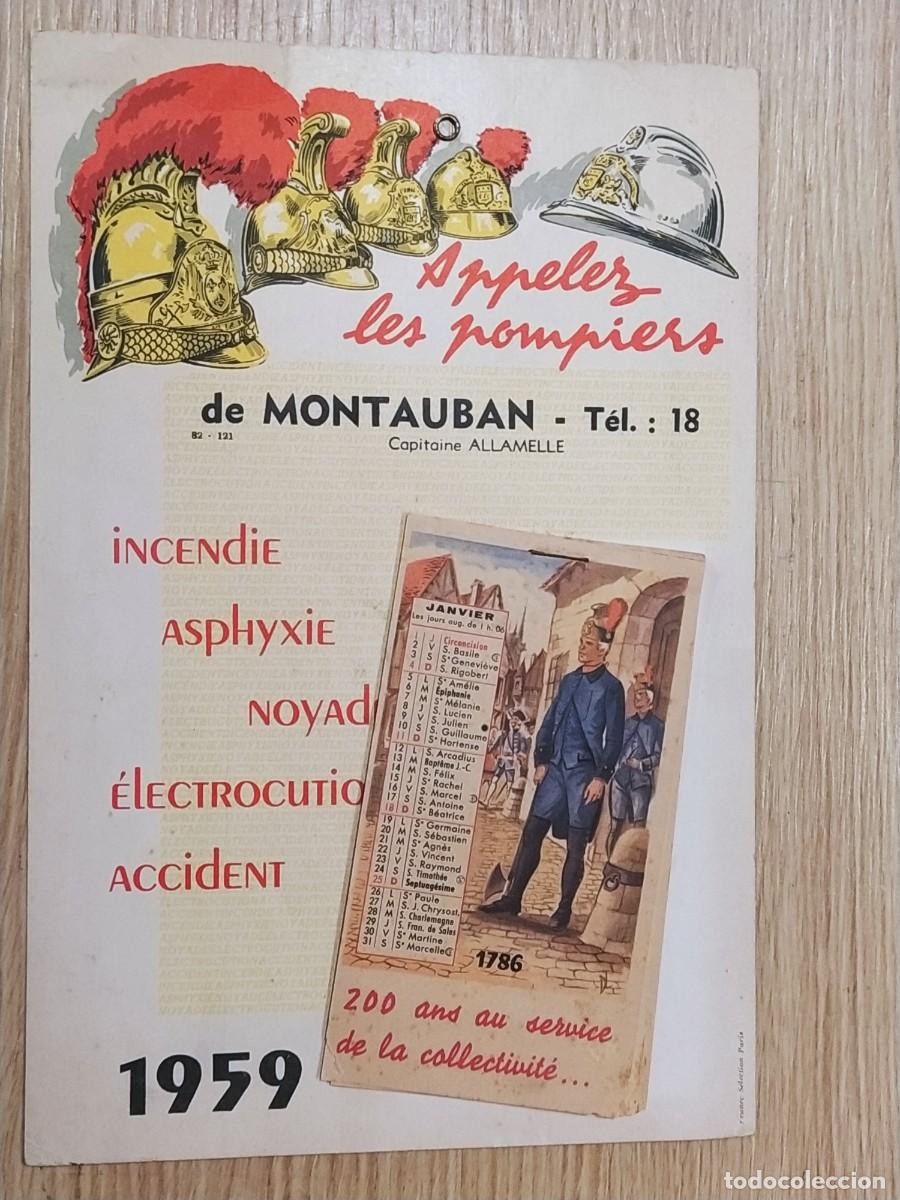 Coleccionismo de carteles: BOMBEROS - APPELEZ LES POMPIERS DE MONTAUBAN - INCENDIE ACCIDENT ETC - A&Ntilde;O 1959 - CARTEL ANTIGUO