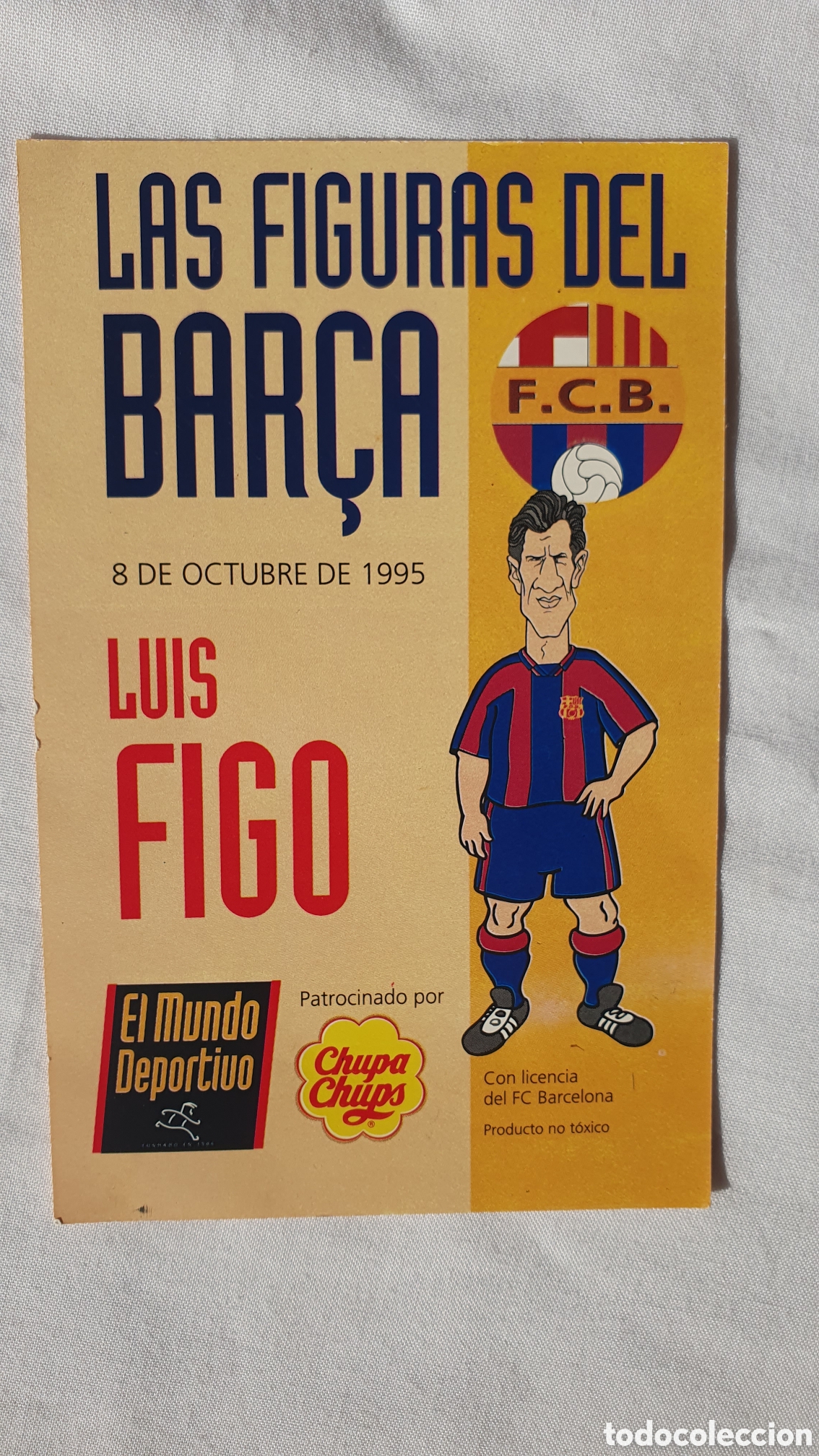 Coleccionismo de carteles: Ficha coleccionable Luis Figo (1995)