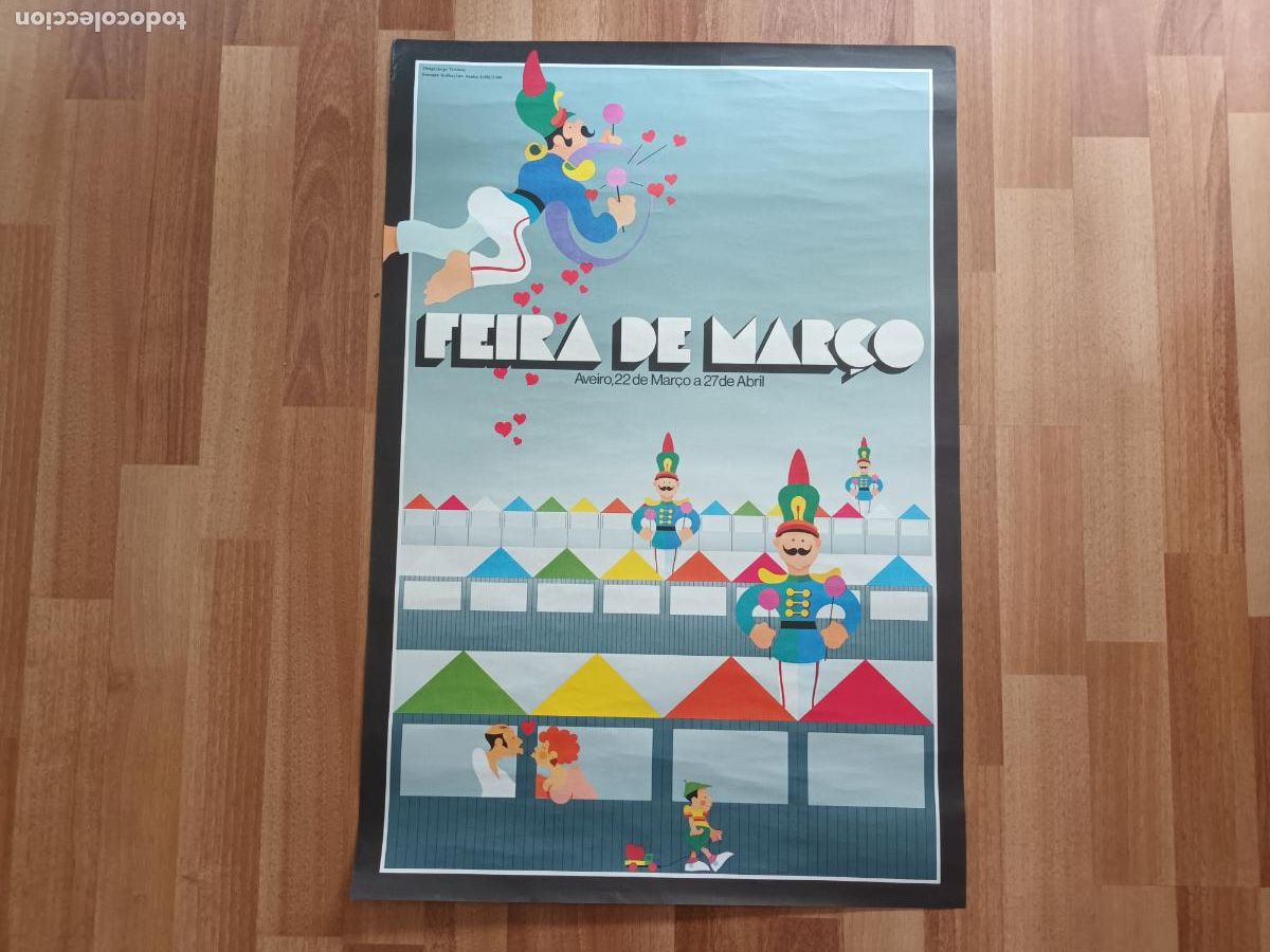 Coleccionismo de carteles: CARTEL ANTIGUO FEIRA DE MAR&Ccedil;O AVEIRO PORTUGAL. DESING JORGE TRIDADE