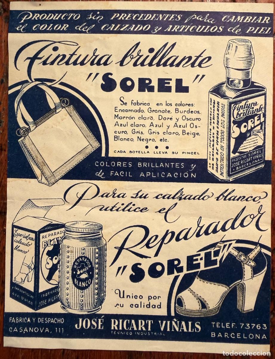 Coleccionismo de carteles: PUBLICIDAD PAPEL PINTURA BRILLANTE SOREL