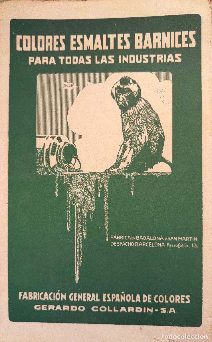 Coleccionismo de carteles: CARTEL PUBLICITARIO PAPEL DURO COLORES ESMALTES BARNICES, GERARDO COLLARDIN S.A.
