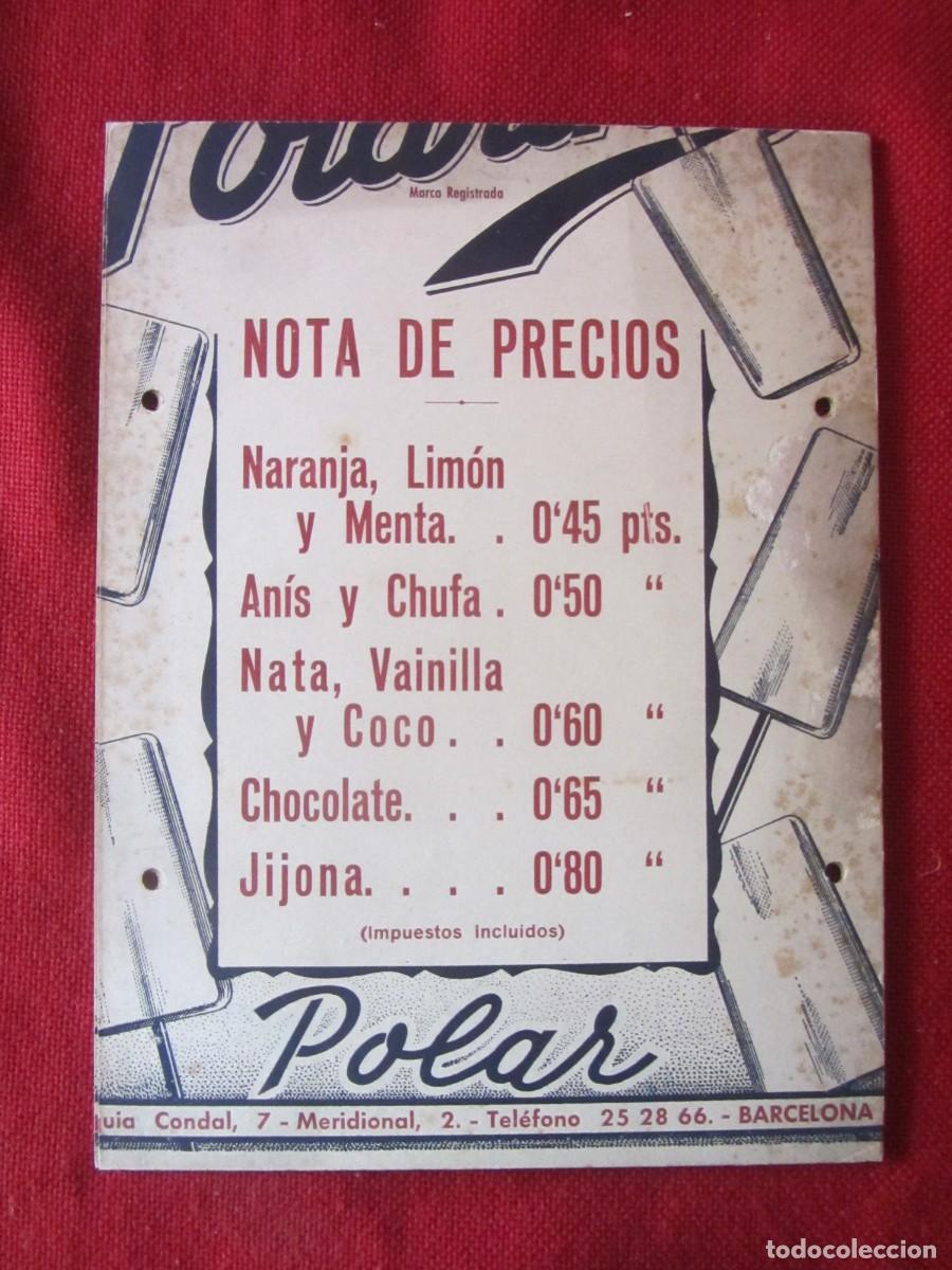 Coleccionismo de carteles: ANTIGUO CARTEL DE CART&Oacute;N HELADOS POLAR. A&Ntilde;OS 40-50