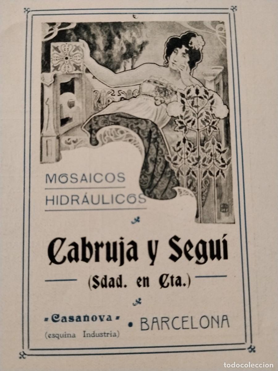Coleccionismo de carteles: MOSAICOS HIDRAULICOS CABRUJA Y SEGUI BARCELONA HOJA REVISTA A&Ntilde;O 1906