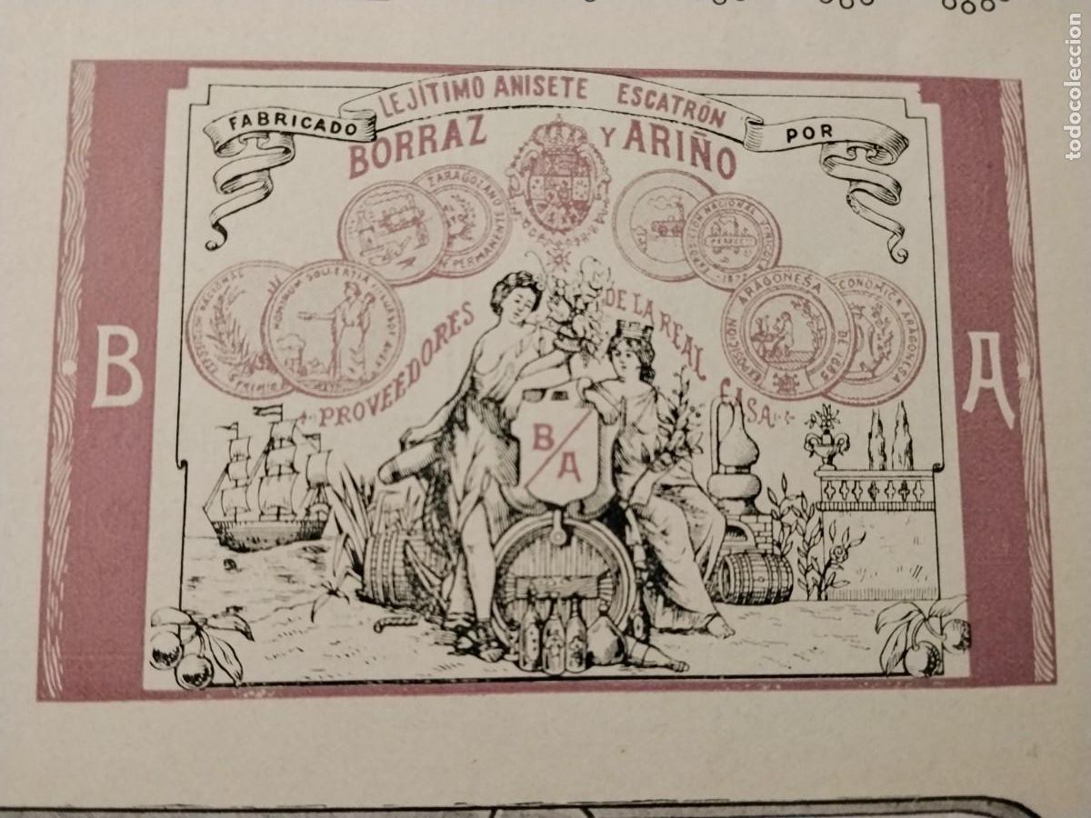Coleccionismo de carteles: LEJITIMO ANISETE ESCATRON BORRAZ ARI&Ntilde;O HOJA REVISTA A&Ntilde;O 1906