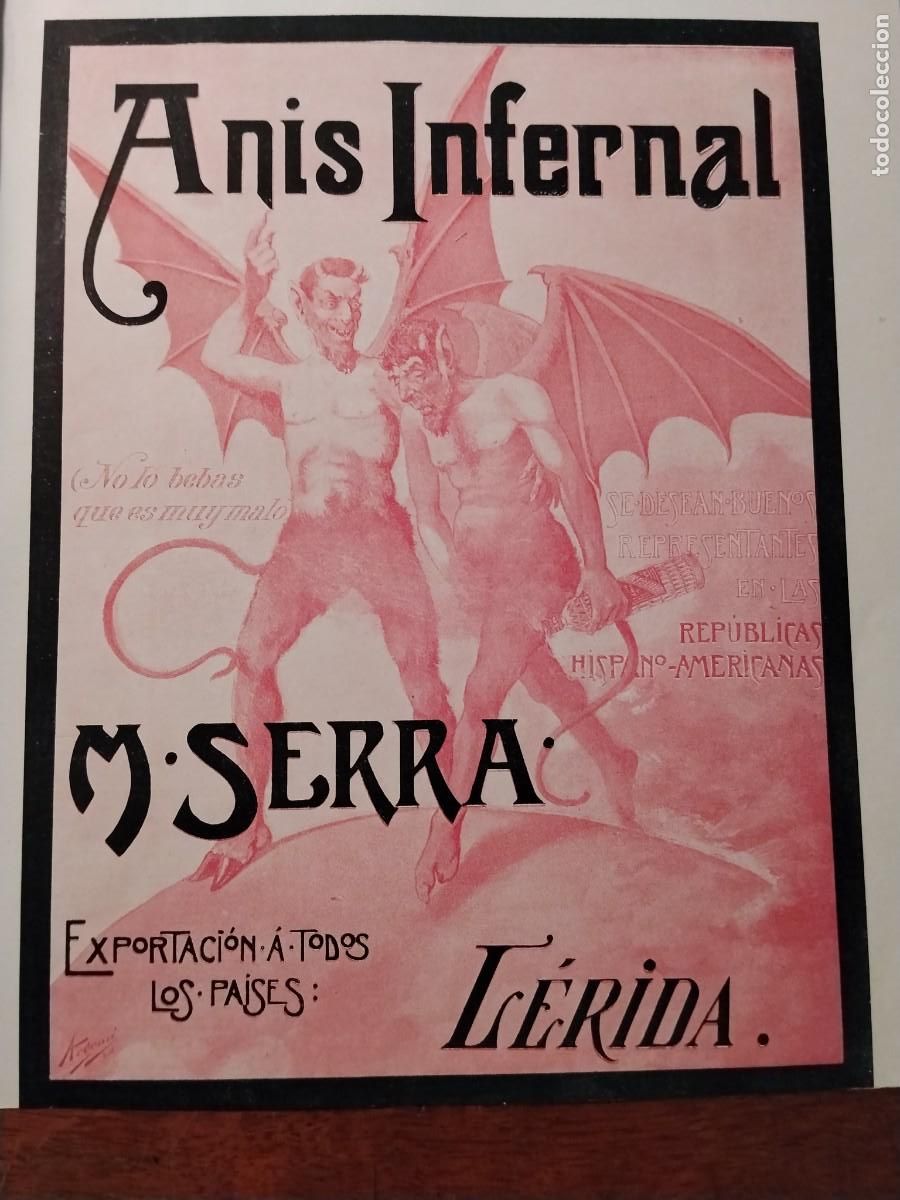 Coleccionismo de carteles: ANIS INFERNAL NO LO BEBAS QUE ES MUY MALO M. SERRA LERIDA HOJA REVISTA A&Ntilde;O 1906