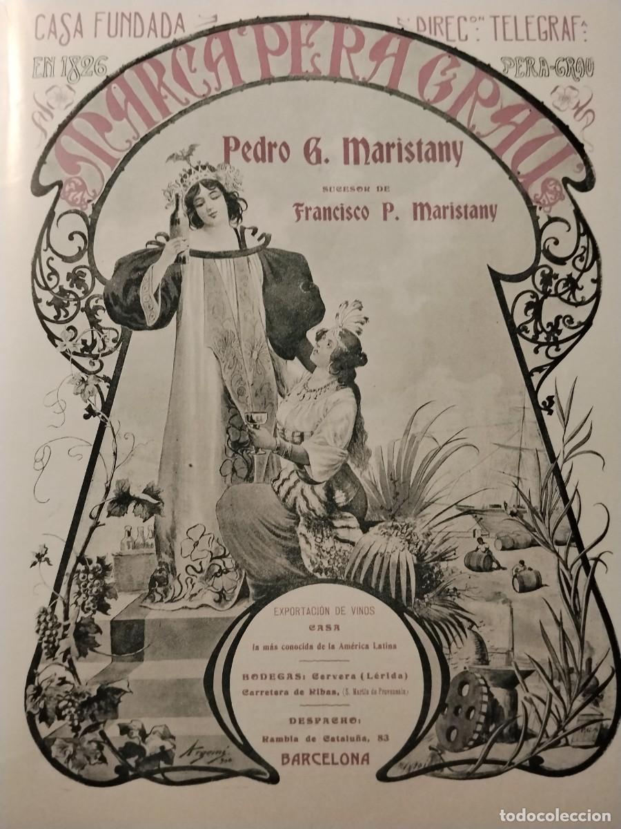 Coleccionismo de carteles: VINOS MARCA PERA GRAU PEDRO G. MARISTANY SUCESOR FRANCISCO P. MARISTANY CERVERA LERIDA HOJA A&Ntilde;O 1906